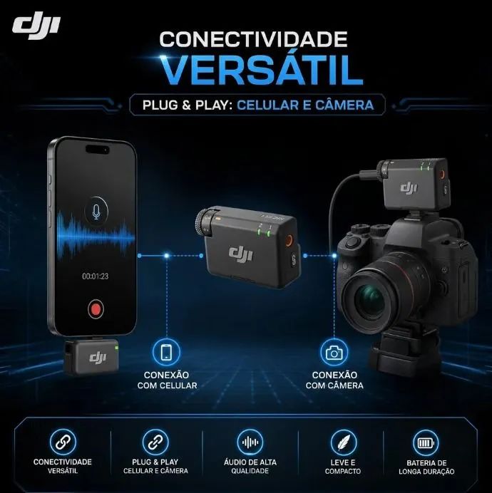 Microfone Dji Mini Kit Novo LACRADO na Caixa - Foto 3