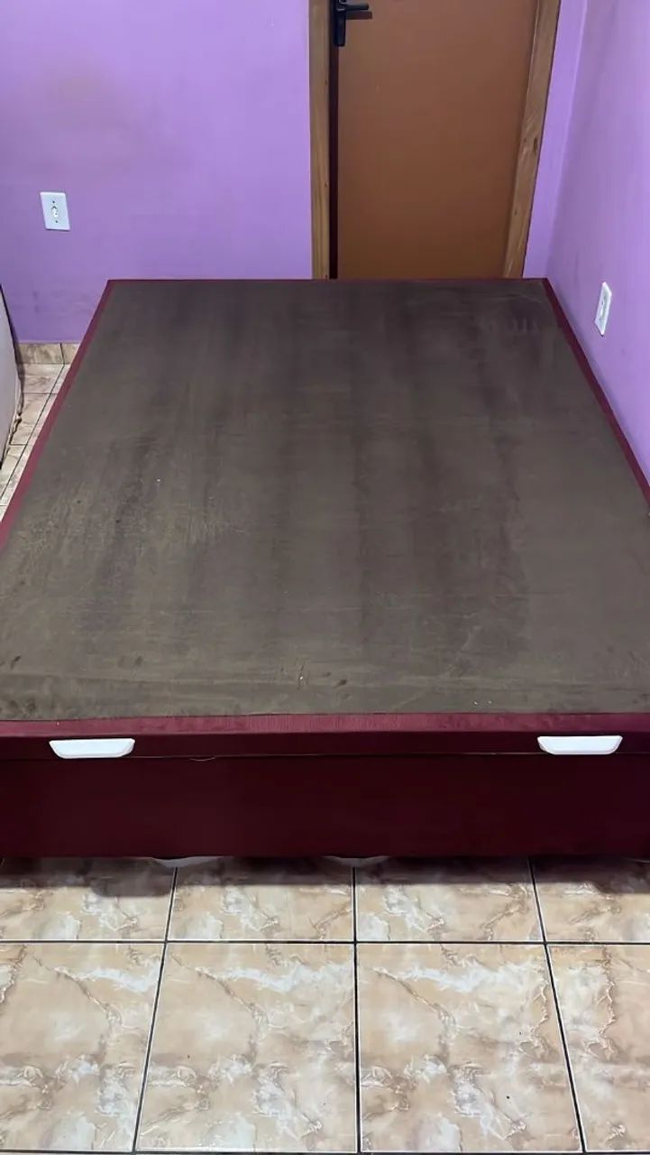 Bau Casal Vinho Suede - Foto 2