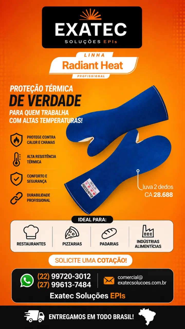 LUVA TÉRMICA 2/5 DEDOS PROTEÇÃO ATÉ 350° - Foto 2