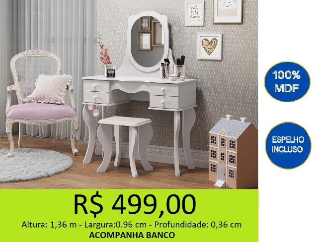 Penteadeira novidade com banco - a pronta entrega  - Foto 2