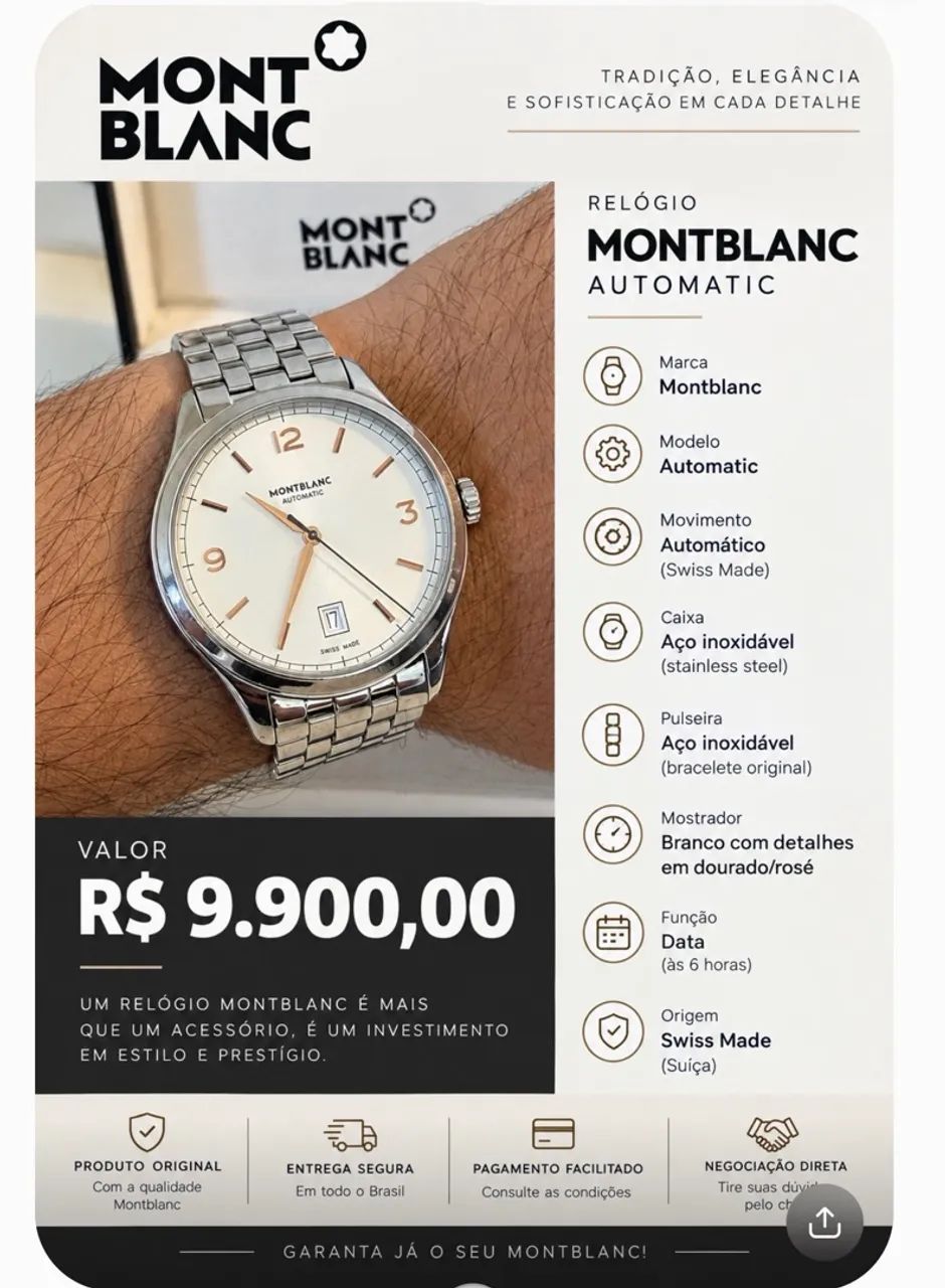 Relógio Montblanc Automático 