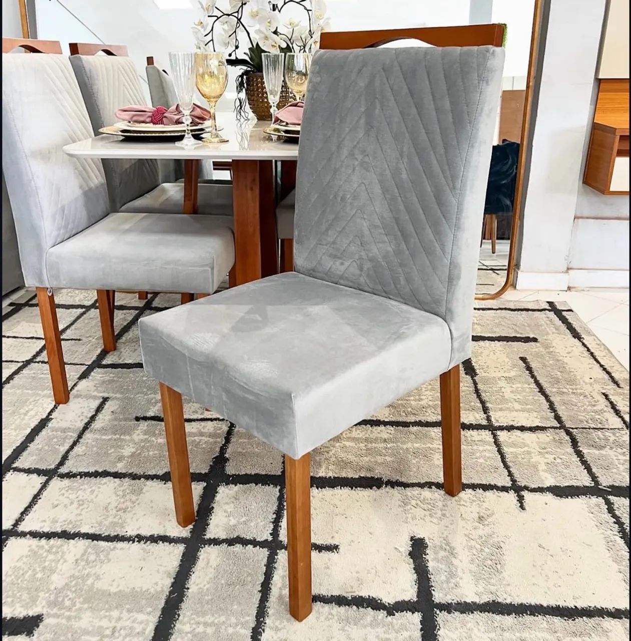 MESA TAMPO DE VIDRO, 4 LUGARES, NOVA!!! - Foto 3