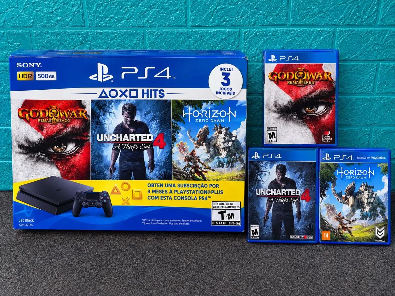 Ps4, com caixa, e 3 jogos. - Foto 2