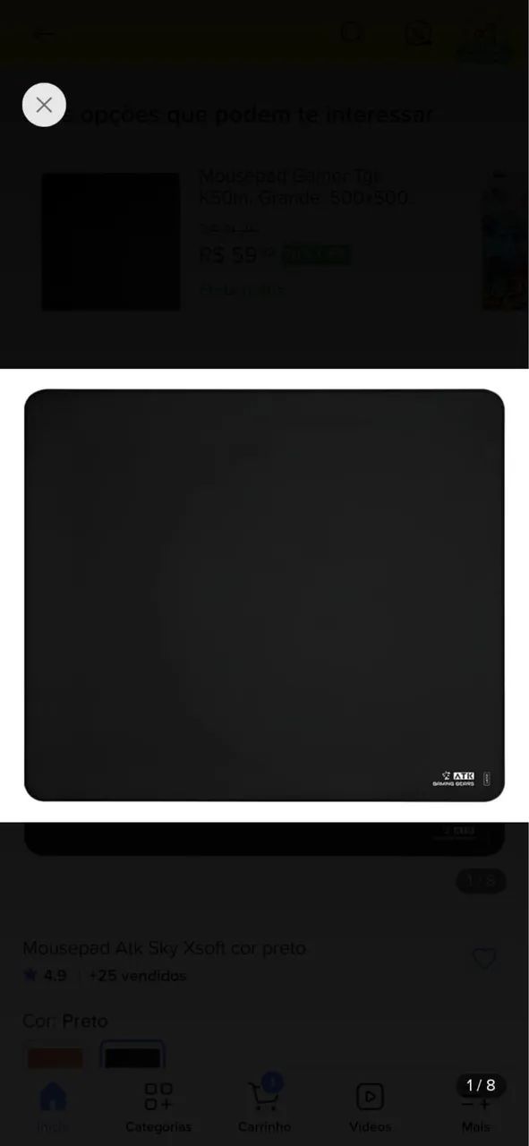 Mouse pad vidro titorion