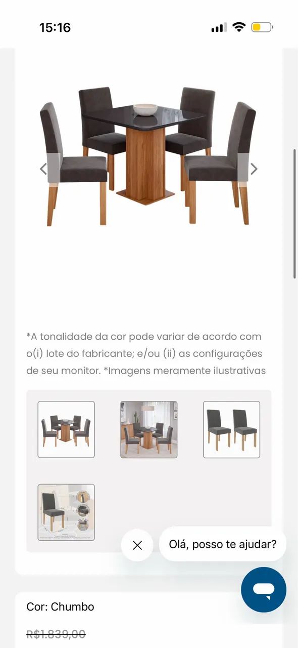 Mesa sala de estar com 4 cadeiras  - Foto 3