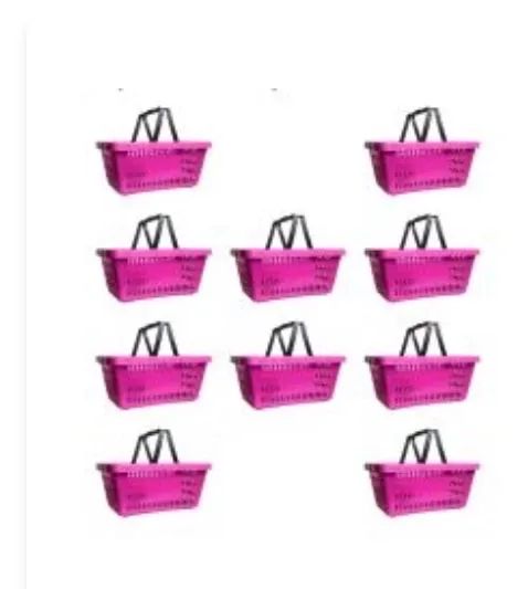 Kit com 10 cestas de supermercado 15L