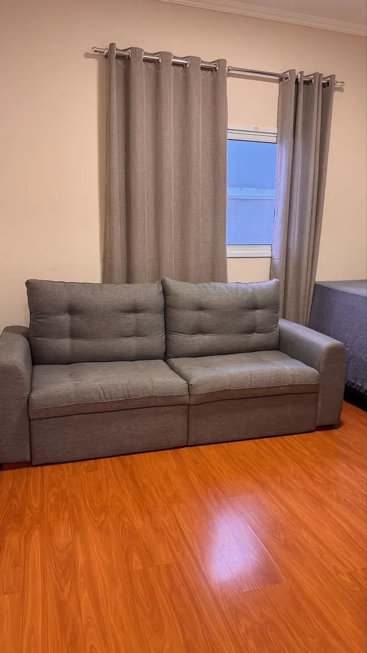 Sofá Retrátil Cinza - Foto 5