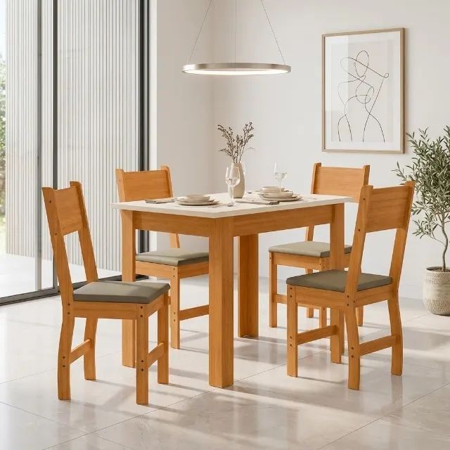 Mesa de Jantar com 4 Cadeiras Nova - Foto 3