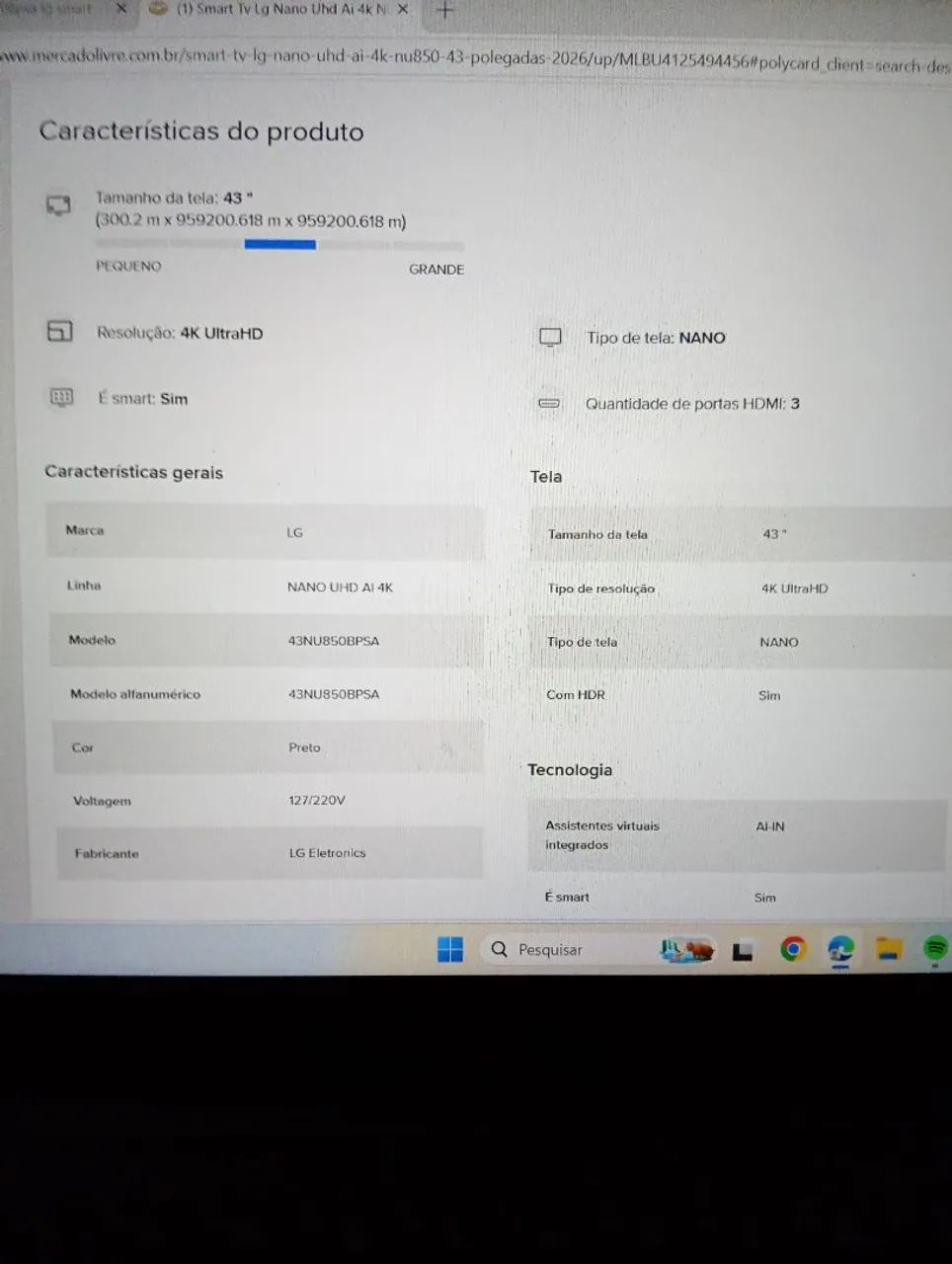 Smart TV LG 43 Polegadas, Nano 2026. Nova - Foto 5