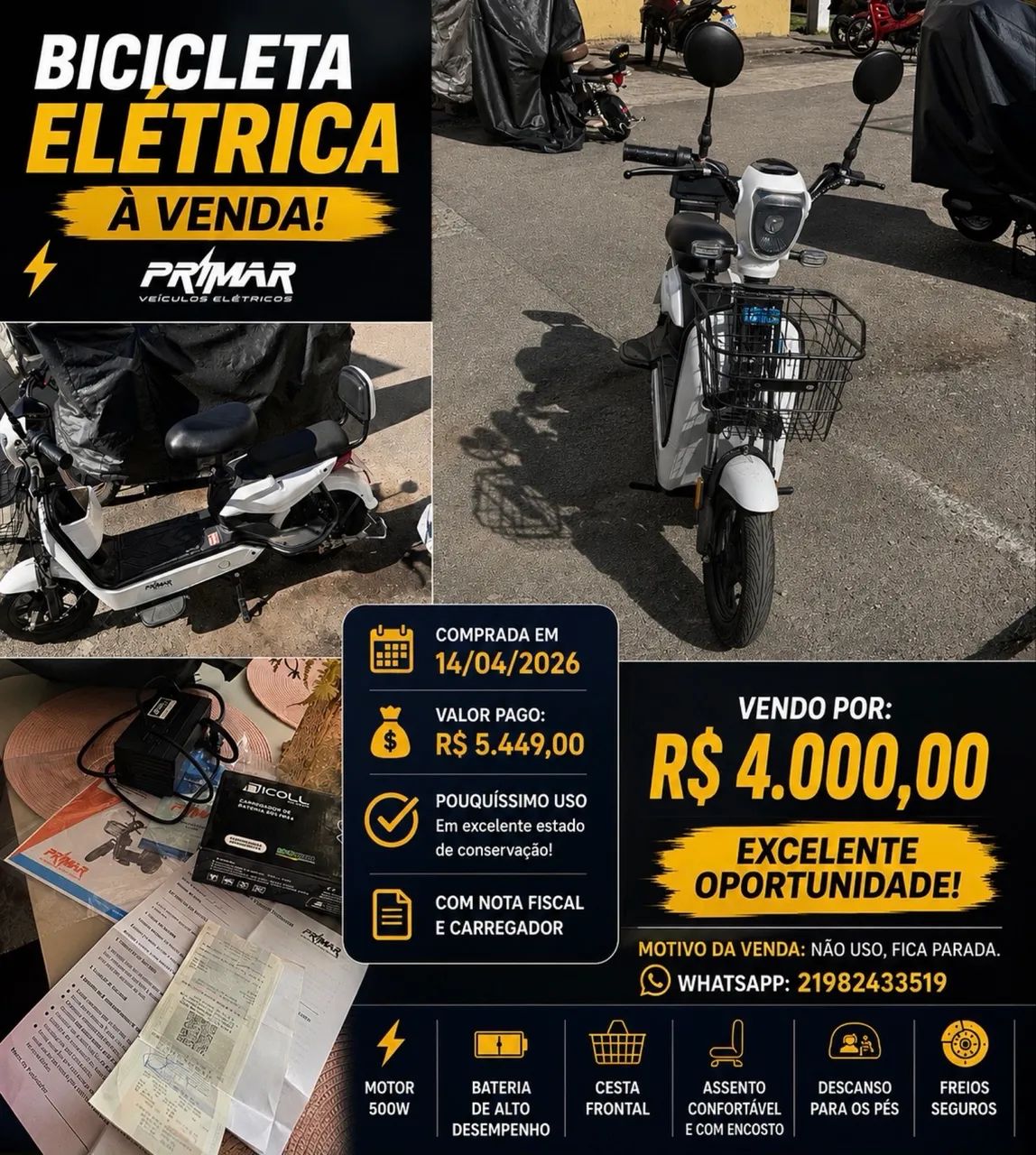 Bicicleta elétrica  - Foto 4