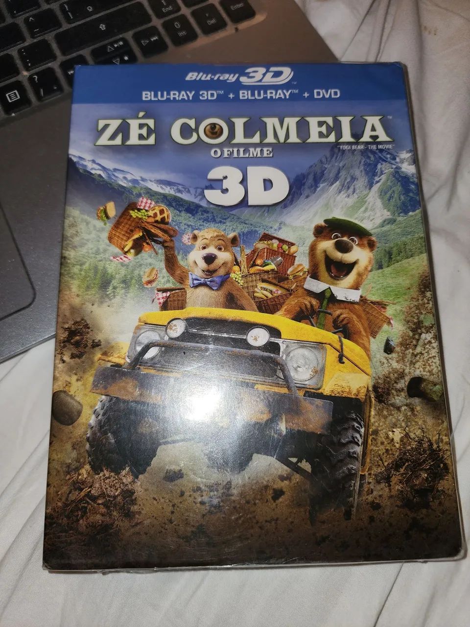 Blu Ray box com luva Zé Colmeia 3 discos Blu Ray 3d e DVD lacrado 
