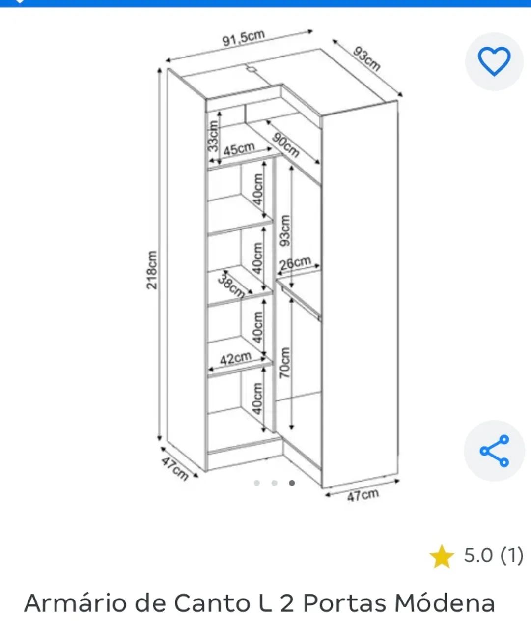 Guarda roupa usado em perfeito estado