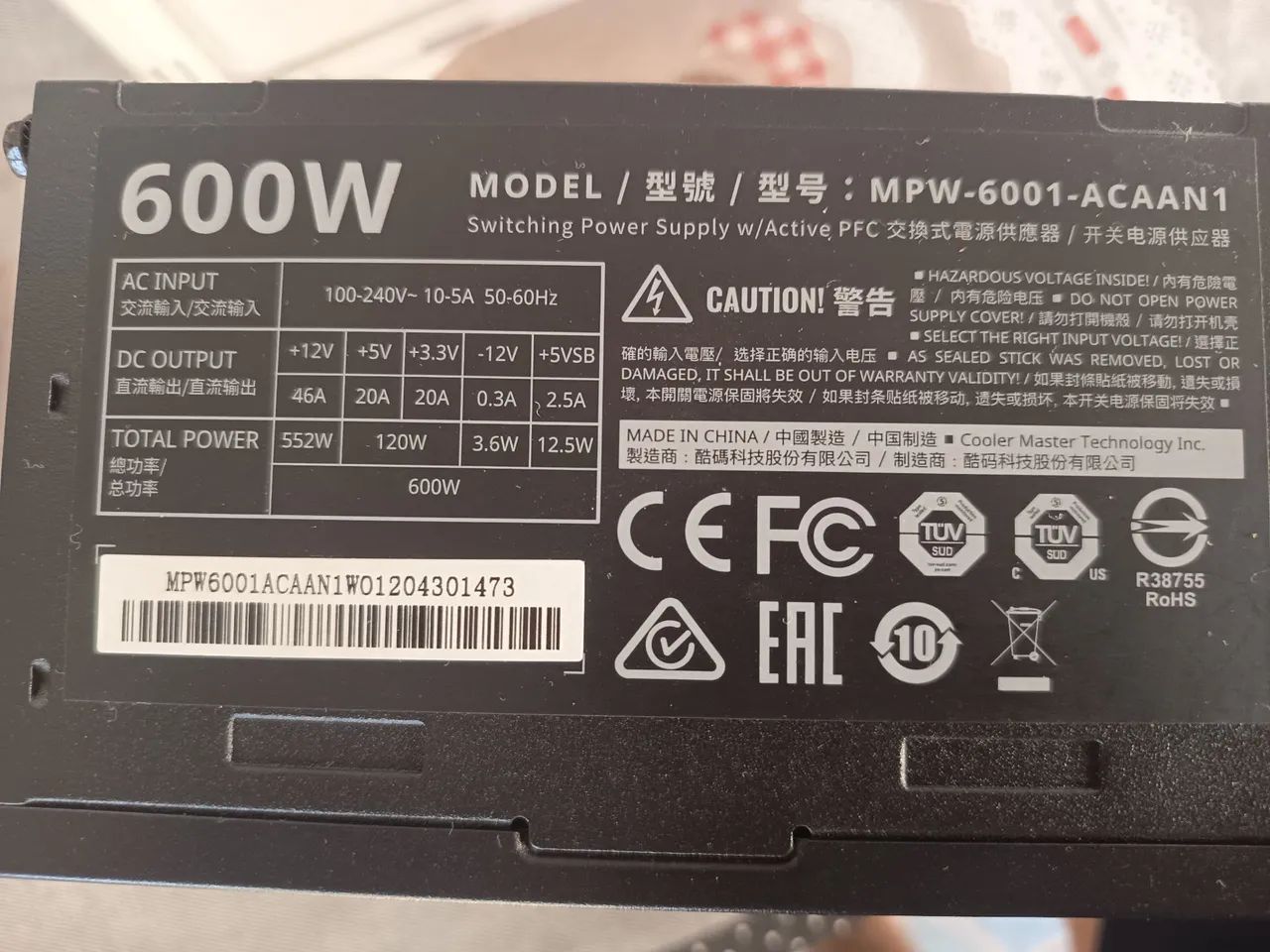 Fonte Cooler Master Elite V3 de 600W - Foto 2