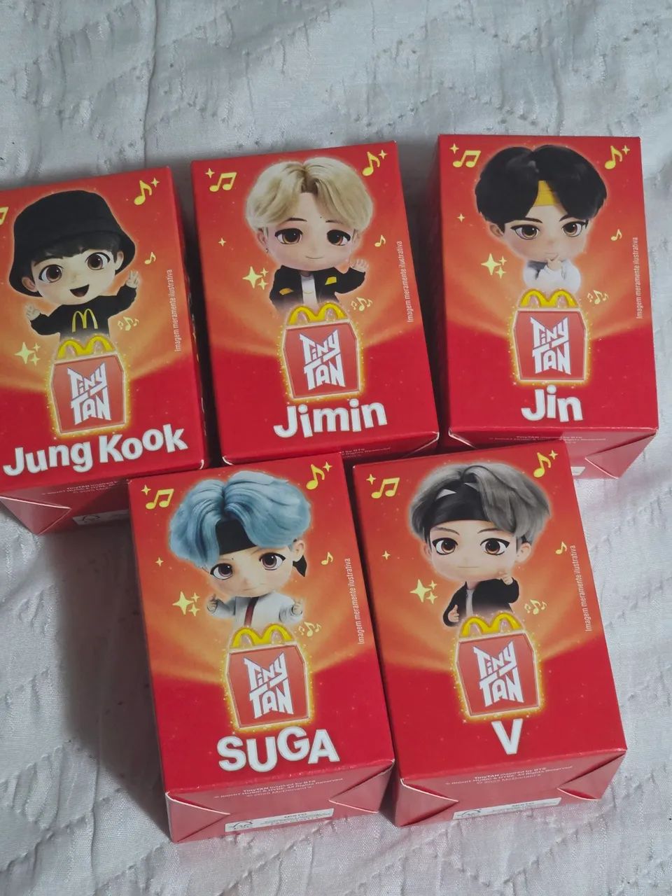 5 Bonecos Bts McDonald's com Cards Colecionáveis 