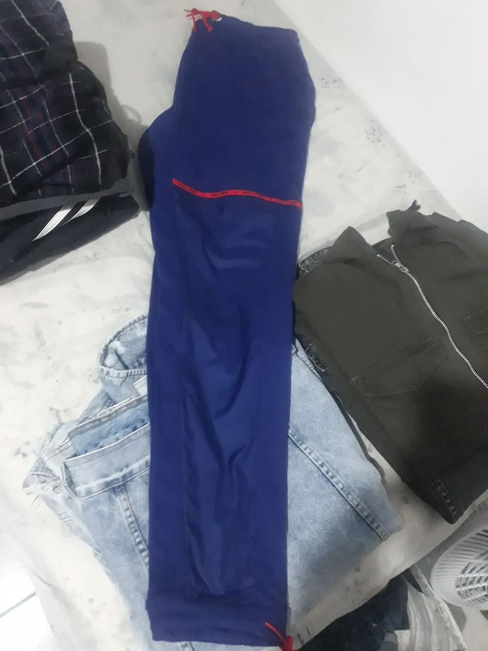 CALÇA ADIDAS AZUL MOLETOM/MICROFIBRA  - Foto 3