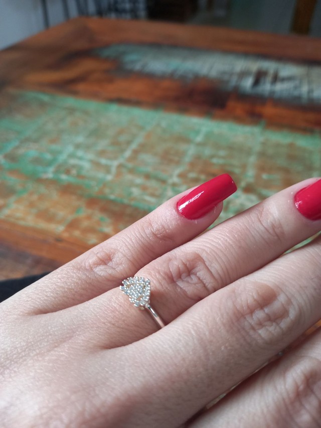 Solitário coração prata 925 