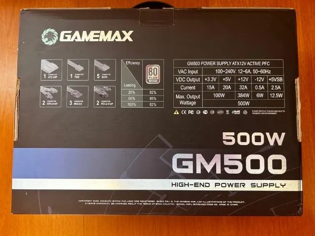 Fonte 500W Gamemax GMX GM500 80Plus Bronze