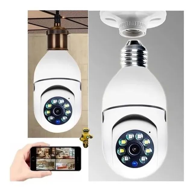 Camera Ip Inteligente Lampada Wifi - Foto 3