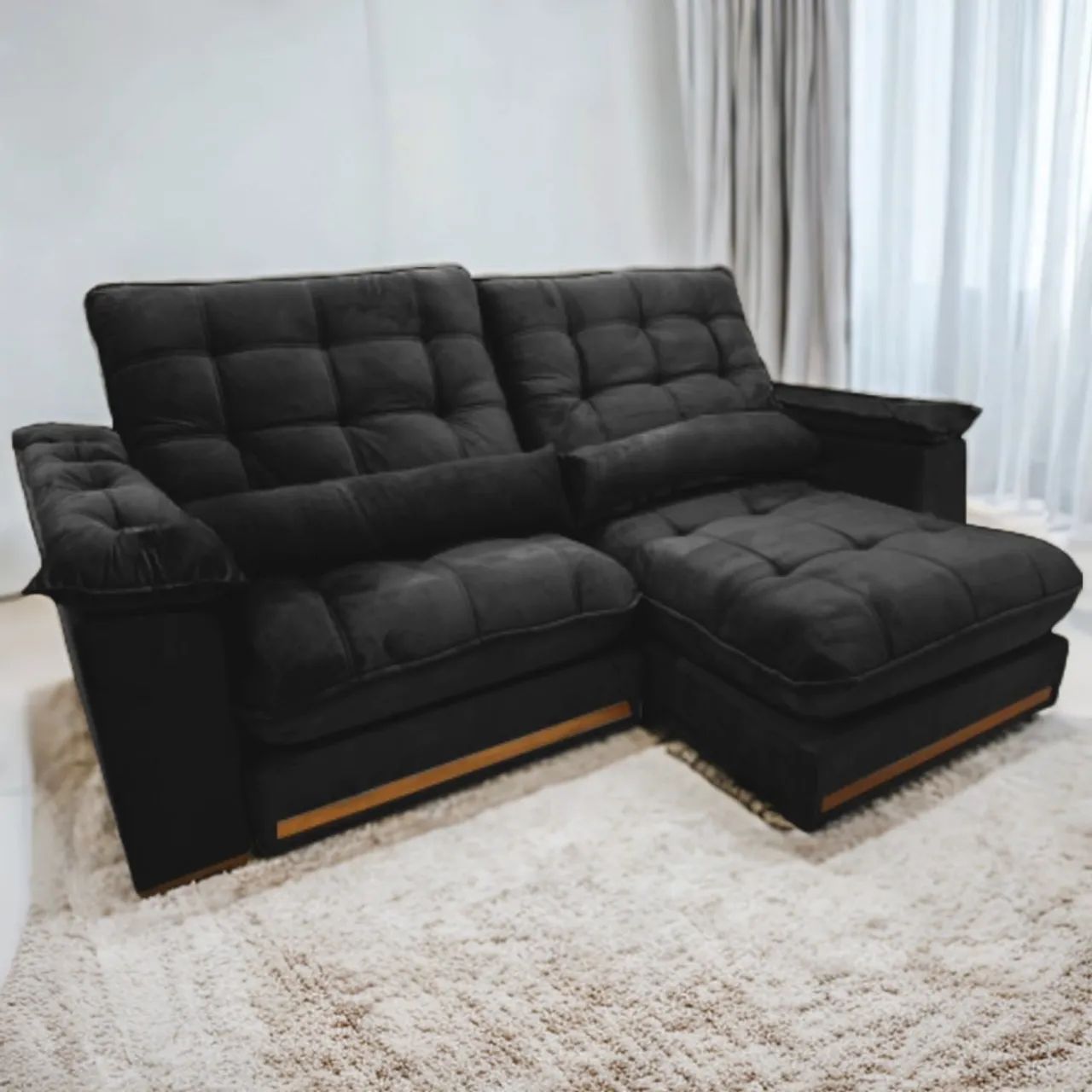 Sofá Retrátil e Reclinável Gaya 2,90m Molas Ensacadas e Bonnel tt65