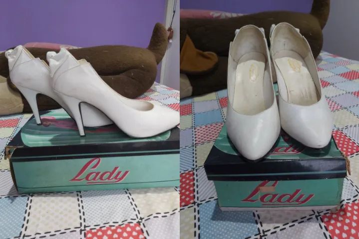 sapato couro branco - Foto 5