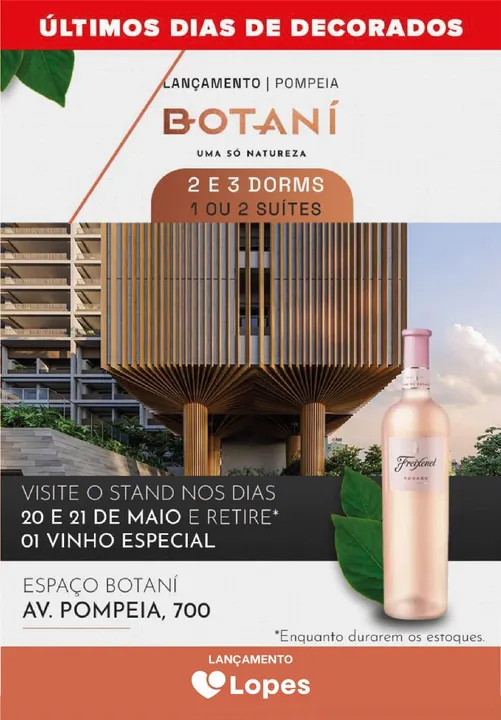 Studios a venda - Av. Pompéia - Lançamento - BOTANÍ - GAMARO - RENM = APARTAMENTOS A VENDA
