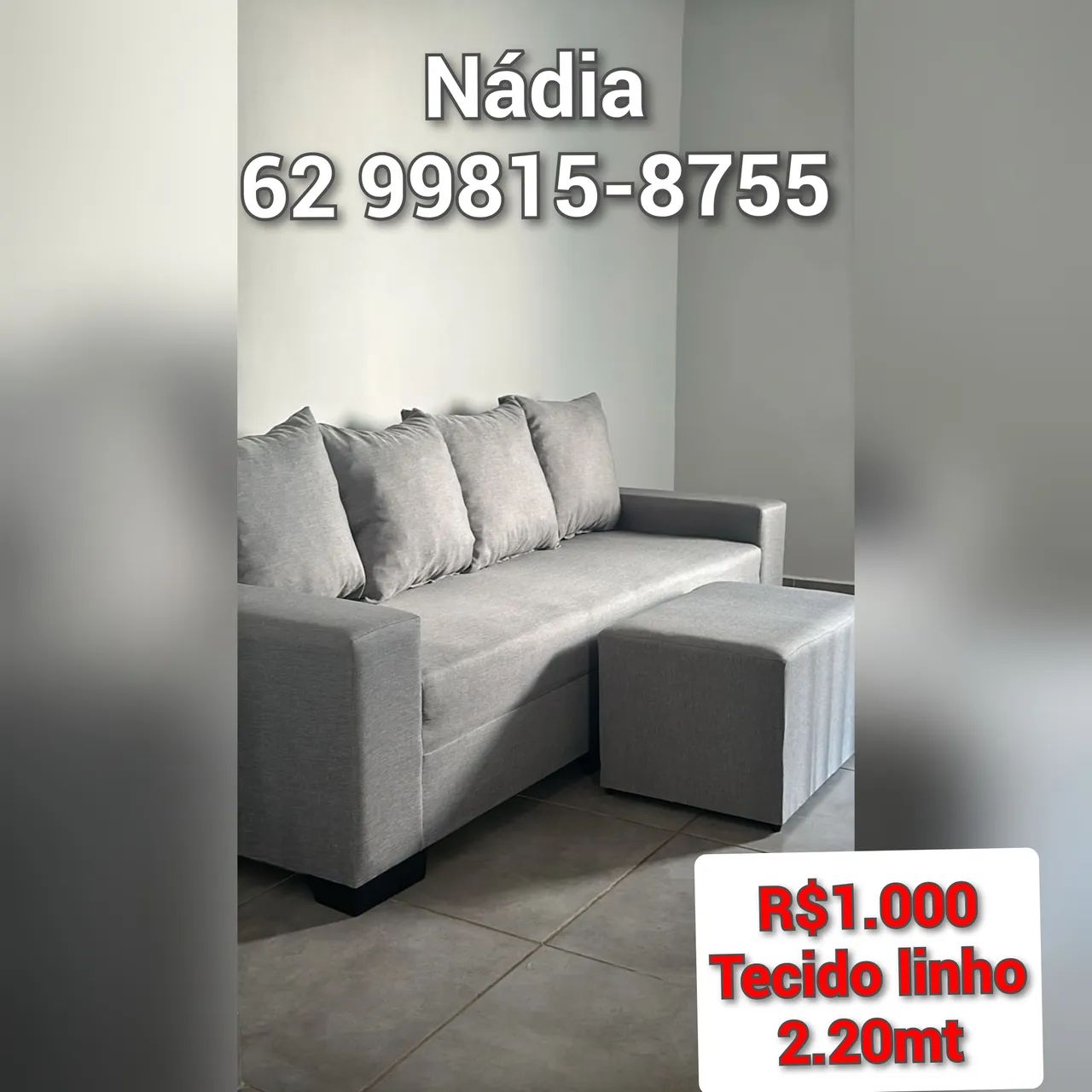 Sofá linho 2.20 -novo 