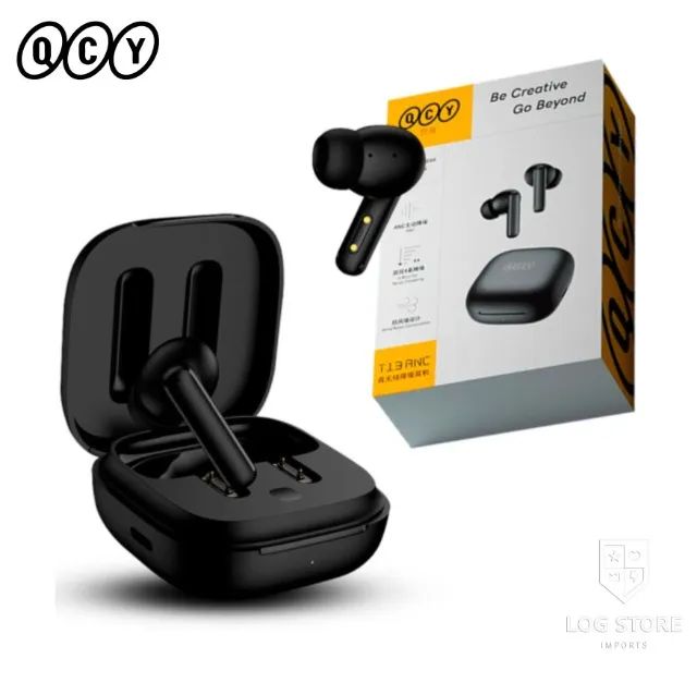 Fone QCY T13 ANC Cancelamento De Ruído Ativo Bluetooth 5.3 Preto