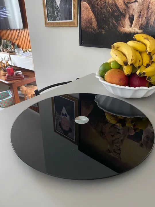 Centro de Mesa prato Giratória de Vidro para Cozinha