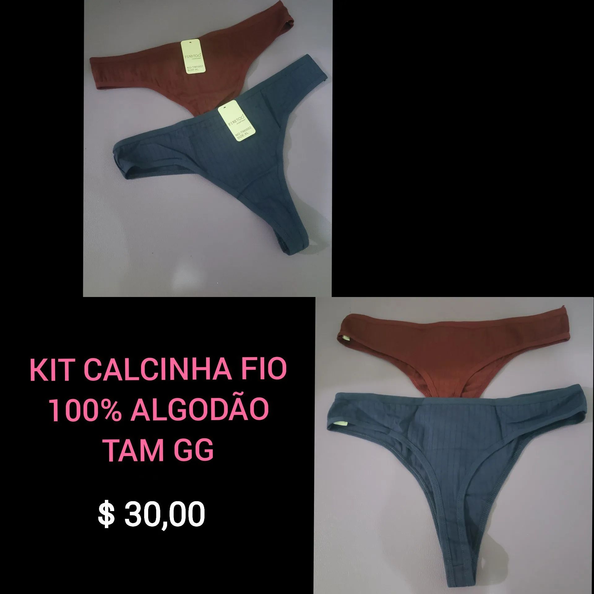 Kit Calcinhas Delrio Tam M e outros NOVOS - Foto 3
