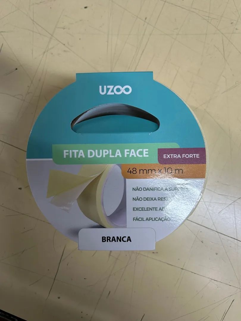 Fita Dupla Face Uzoo Extra Forte 48mm x 10m - Branca