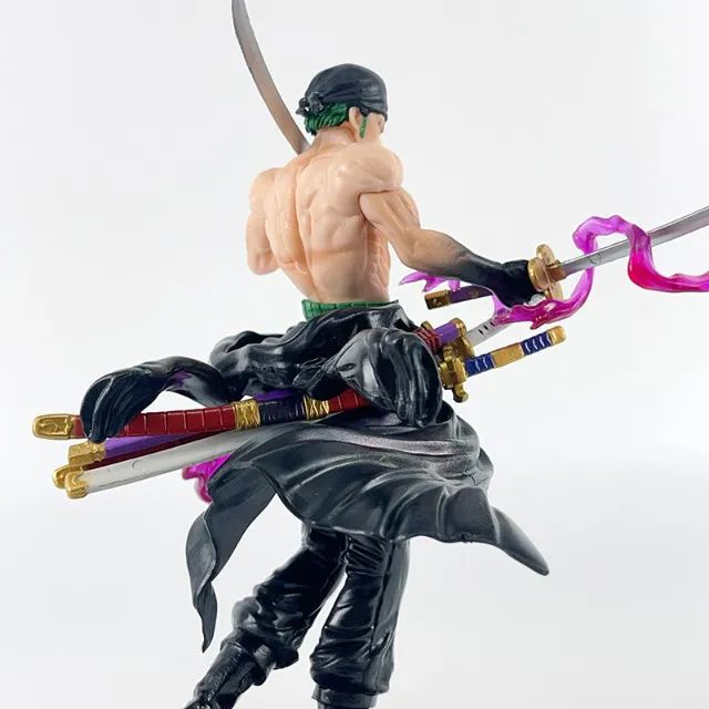 Action Figure Roronoa Zoro com Espadas - One Piece - Boneco com Bandana - Figura de Ação - Foto 4