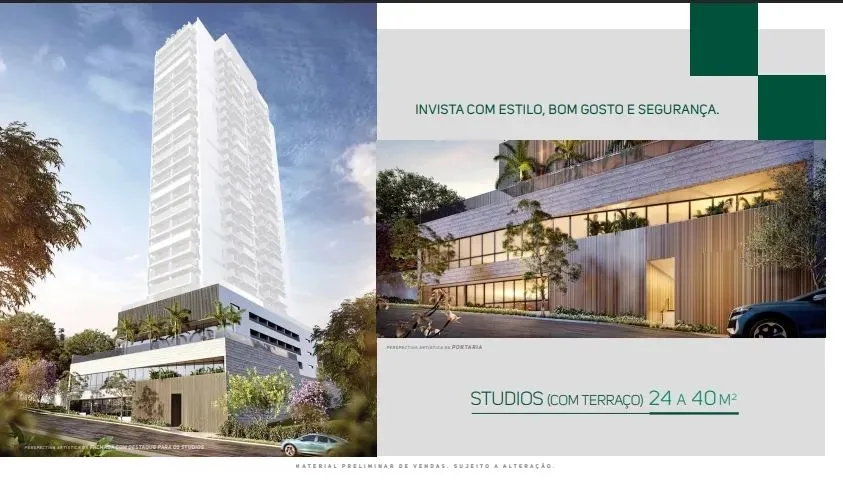 Studio NR com 24 m² na Rua Augusta | com Lazer | Cerqueira César.