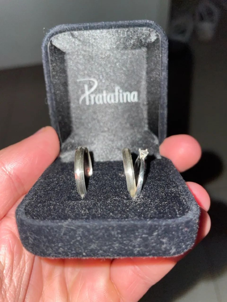 Alianças novas da prata fina de compromisso(namoro) - Foto 2