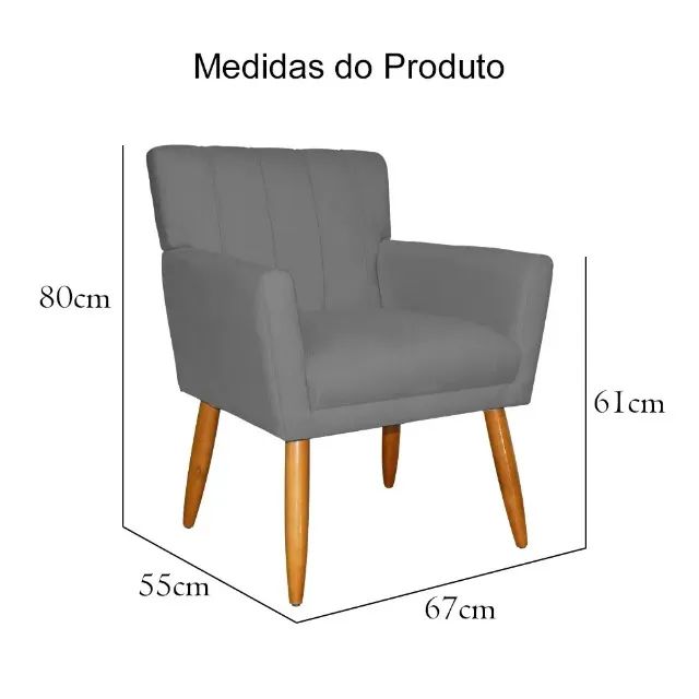 Poltrona Cecilia Veludo Nova para Recepção Atendimento - Foto 2