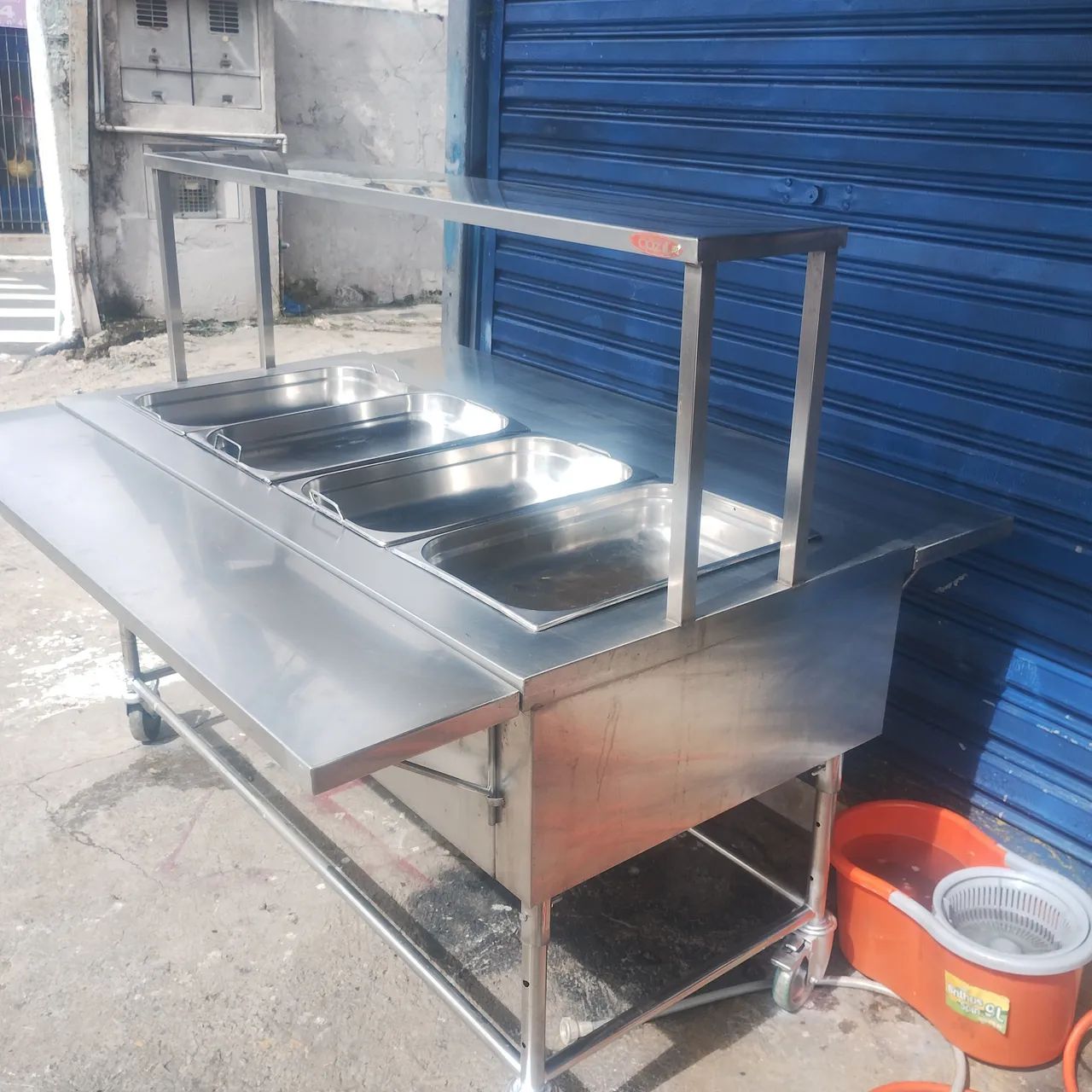 CARRINHO SELF SERVICE INOX 4 CUBAS
