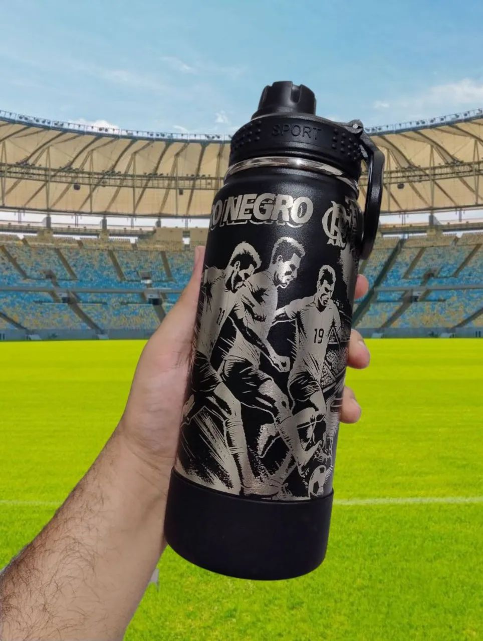 Garrafa térmica 800 ml presente Flamengo - Foto 2