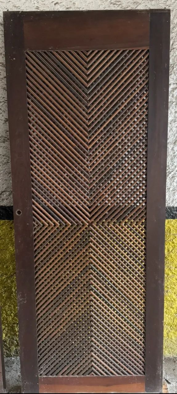 Double Sliding Door Black Brown Solid Wood64385505076737120