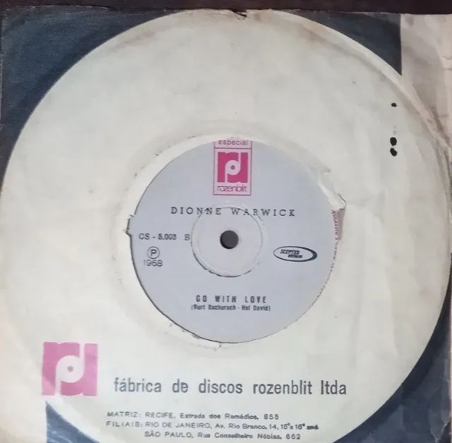 Disco de 1968 da Dionne Warwick - Rozenblit - Raridade
