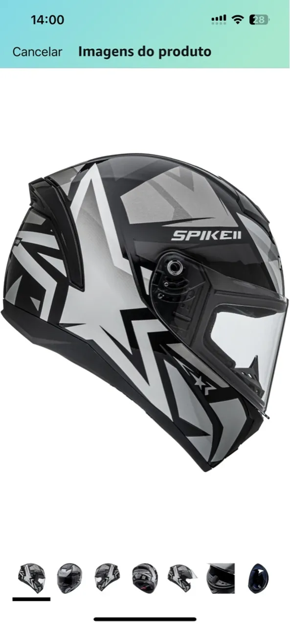 2 Capacetes Moto Spike II - Preto e Cinza