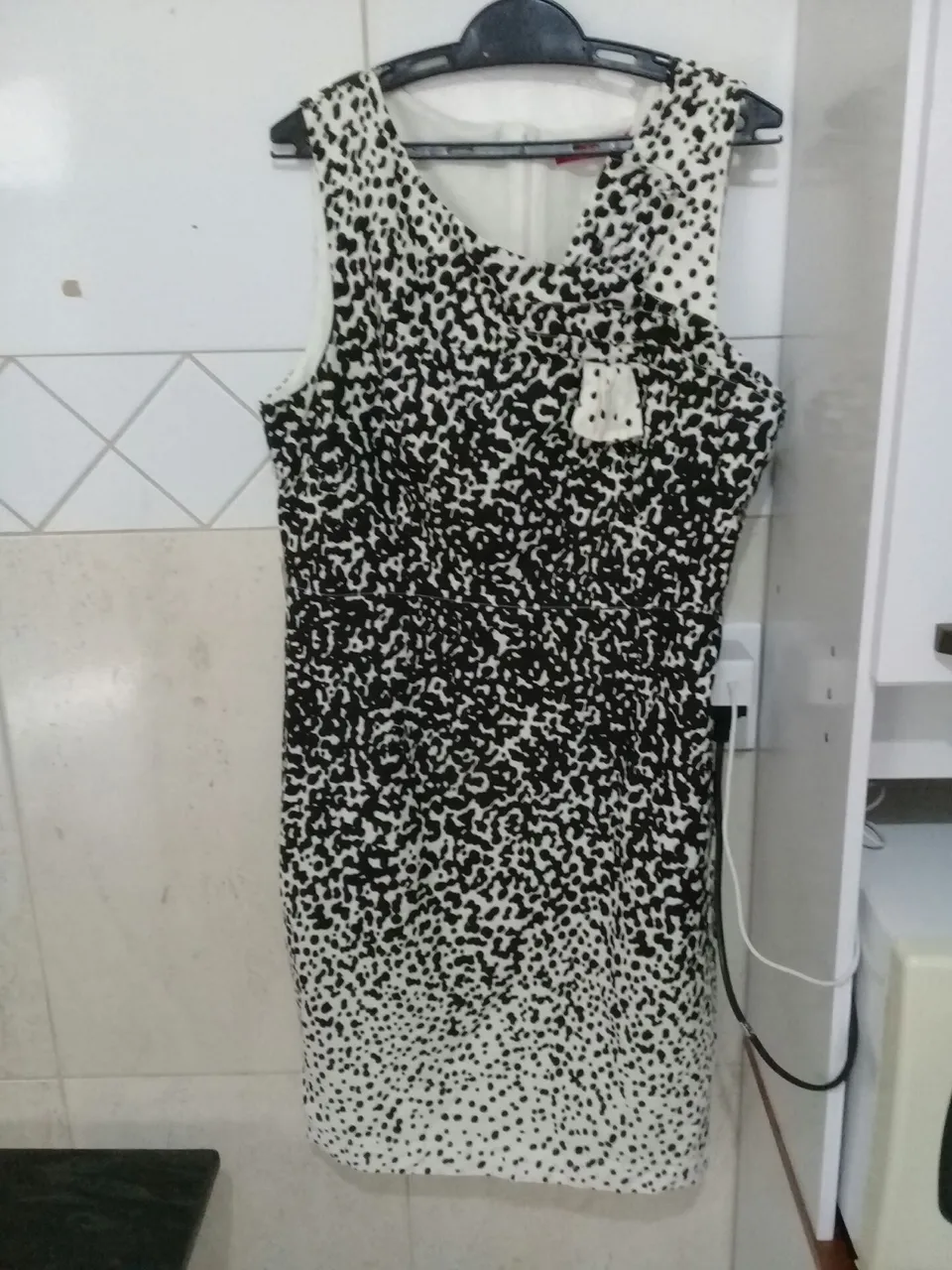 Vestido Feminino Estampado Preto e Branco  N°40/42