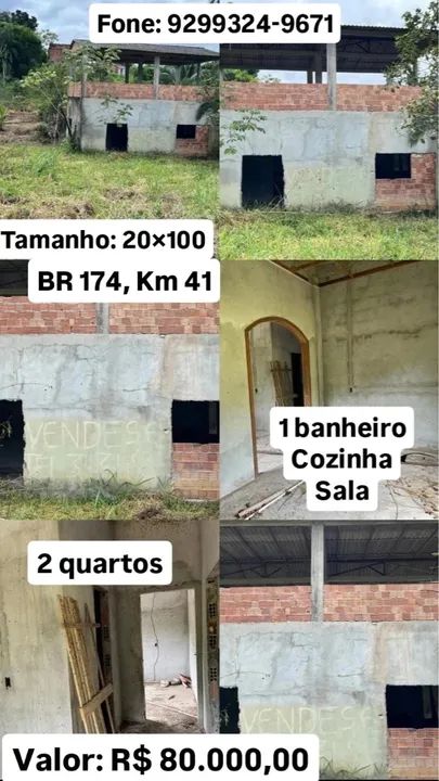 Terreno 20x100 - BR 174, Km 41