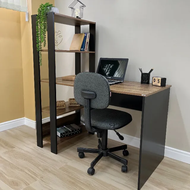 NOVA | Mesa para Computador 120cm Com Estante - Fazemos Entrega