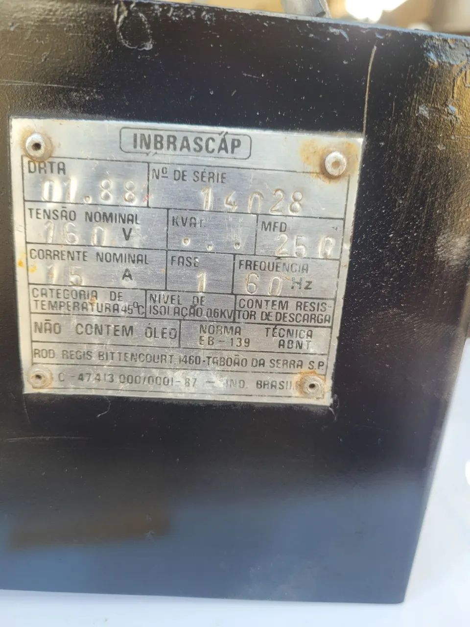  Capasitor Transformador Inbracap 14028  para empilhadeira eletrica antiga Yalle e utras  - Foto 2