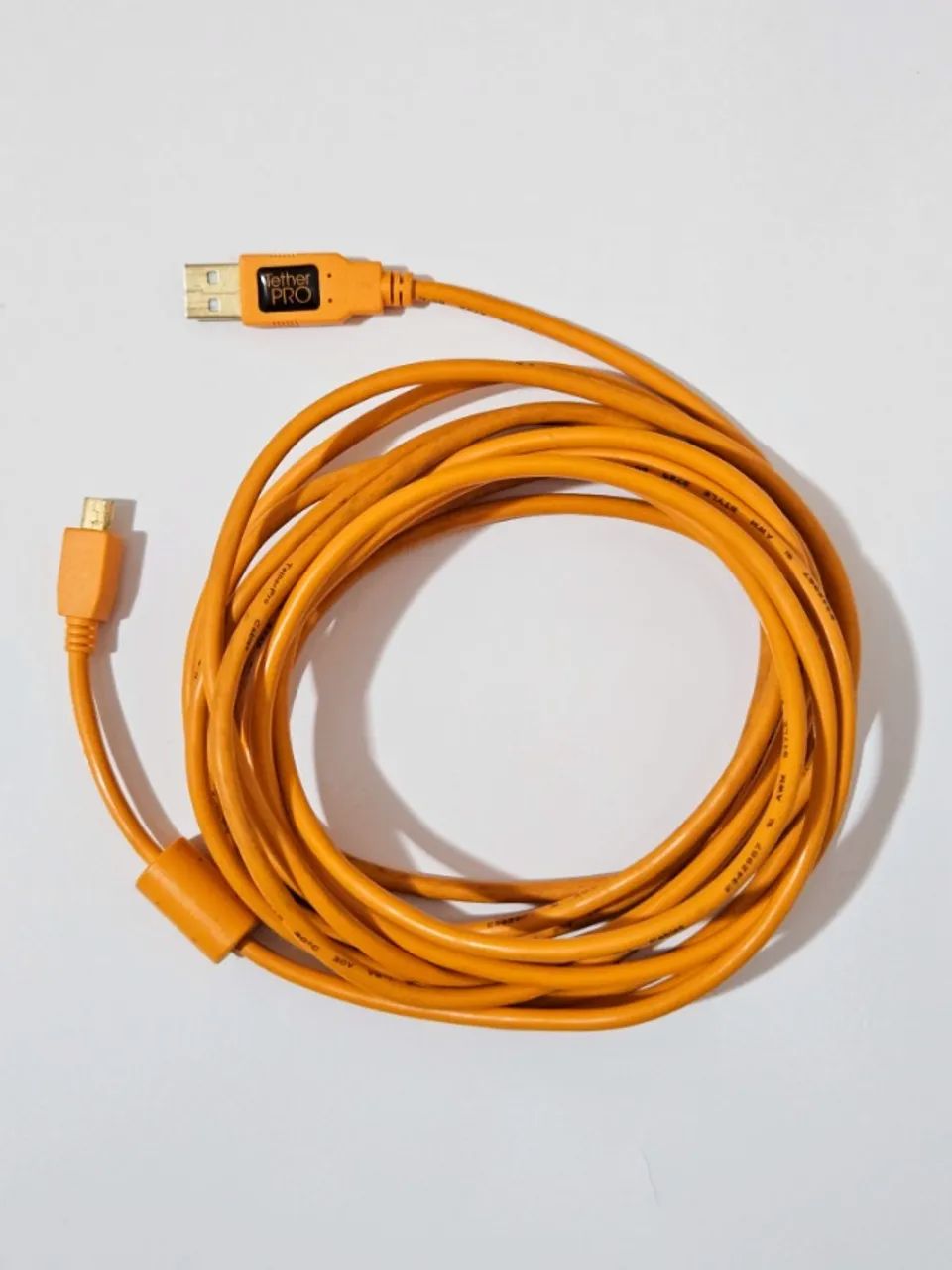 Cabo Tether Tools ThetherPro USB 2.0 A macho para cabo Mini-B de 5 pinos - Laranja 4,57m