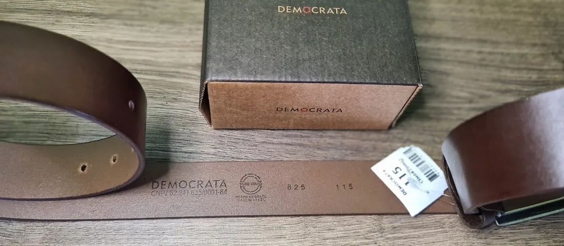 Cinto Democrata Cin0825  Preto Tamanho 115  - Couro Legítimo - Foto 3