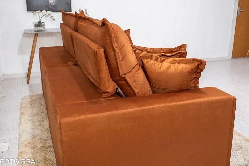 Sofá Retrátil Reclinável Ferrara Veludo Larg. 2.50m - D33 e Molas Ensacadas - Foto 4