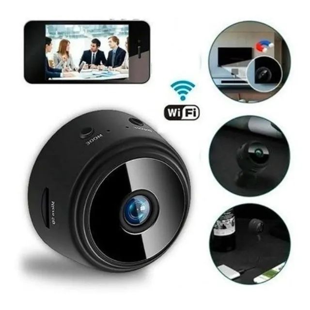 Câmera A9 Mini HD com Sensor de Presença Wi-Fi 110V e Suporte para Encaixe - Foto 5