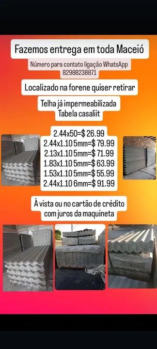 Telhas promoção fibrocimento já impermeabilizada fazemos entrega grátis CT *71 - Foto 3