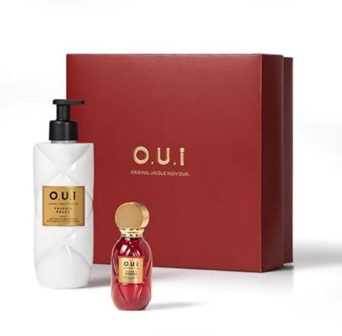 Kit O.U.I hidratante corporal e perfume Paradis Rouge 