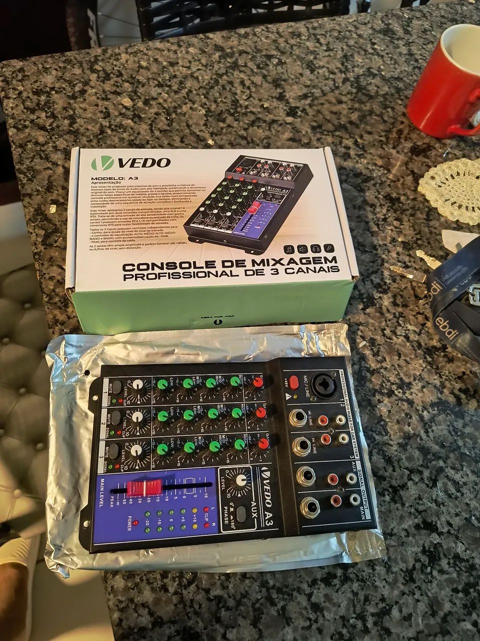 Console Mixer VEDO A3 - 3 Canais Profissional - Foto 5